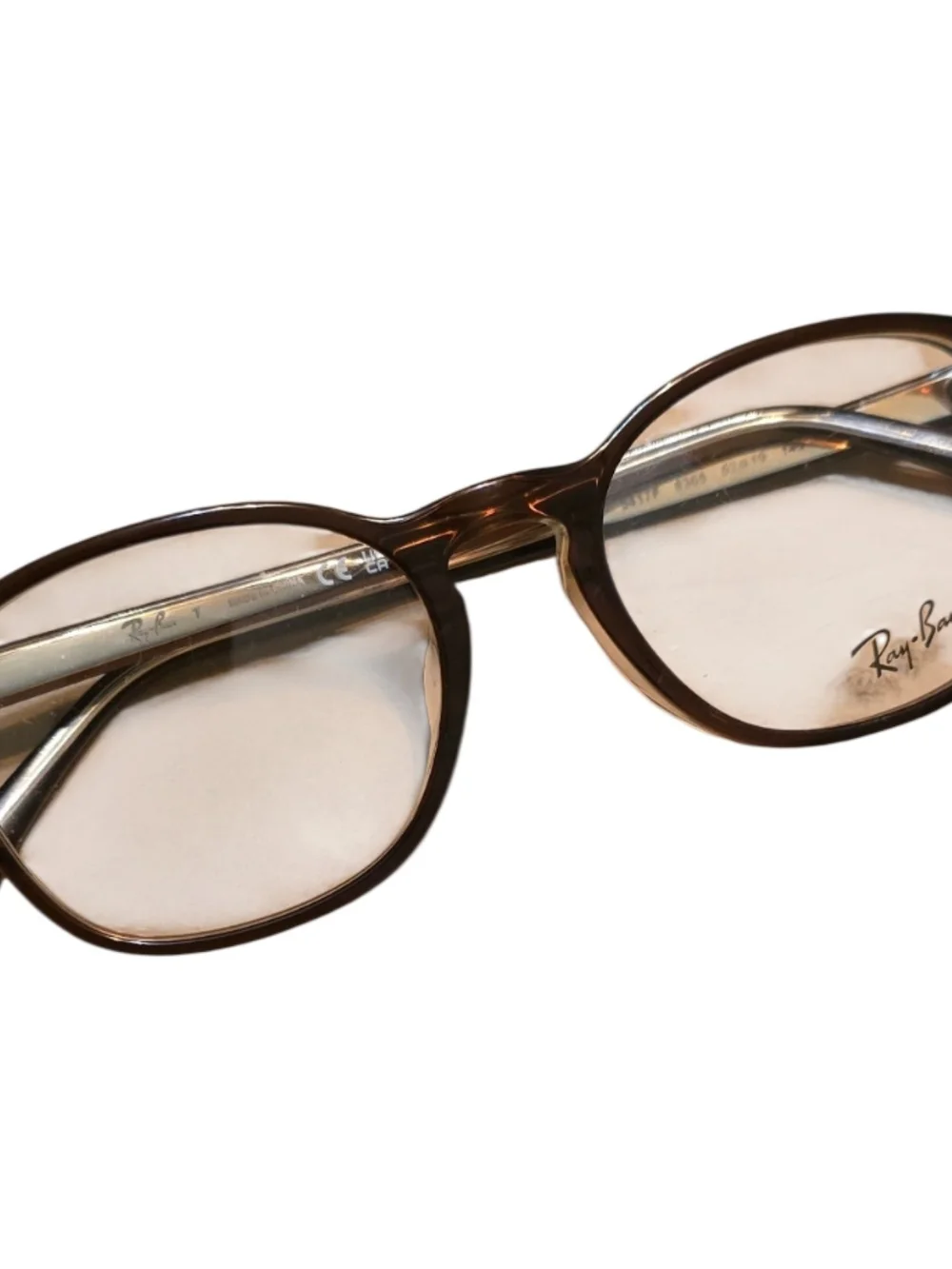 Ray-Ban RB5417F NWOT Brown Transparent Eyeglasses Frames Low Bridge